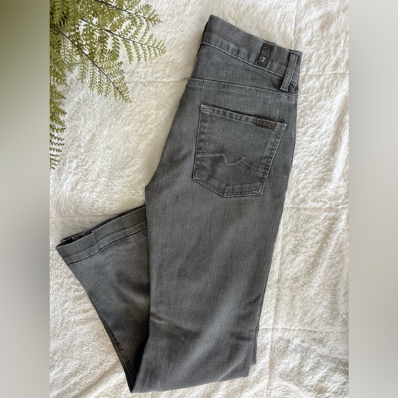 7 For All Mankind Ginger Wide-Leg Flare Jeans - Grey - Picture 9 of 13